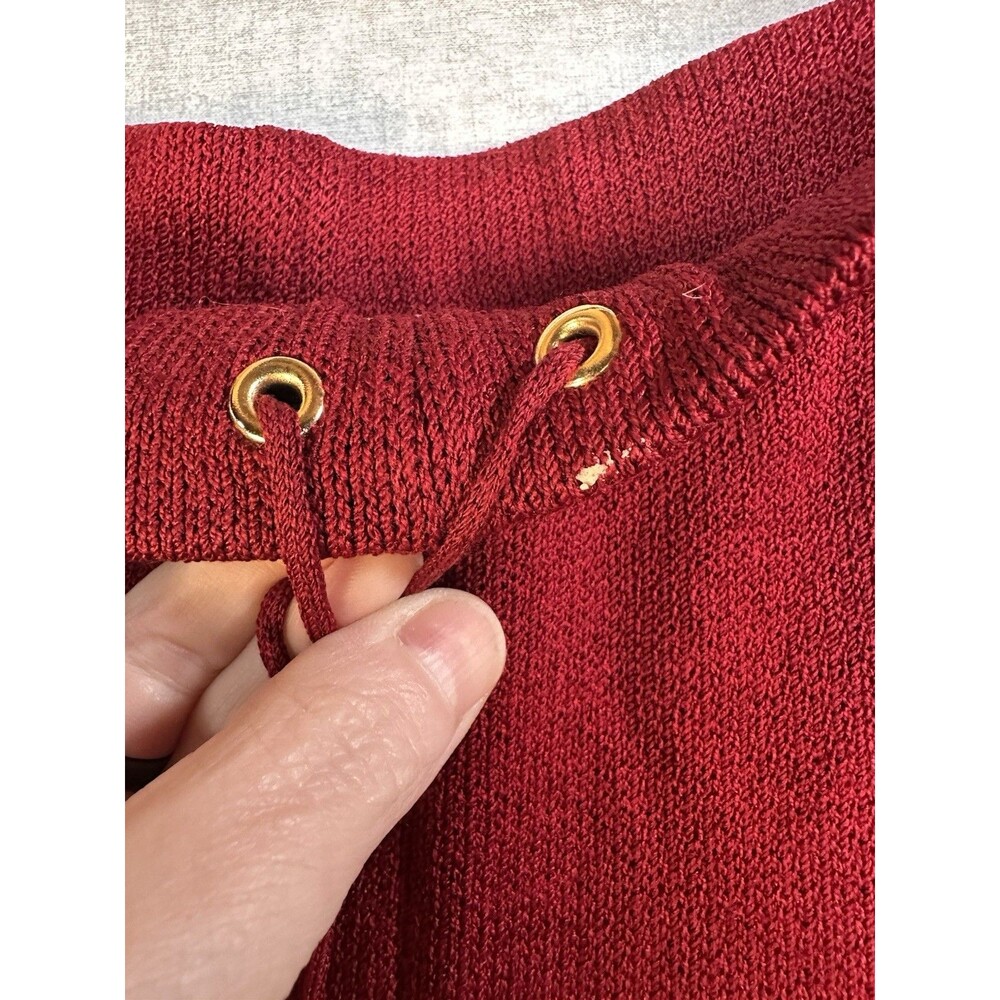 St. John Sport By Marie Gray Red Santana Knit Dress Pants  Womens Size Medium - Picture 4 of 10